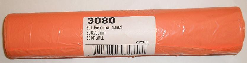 30l roskapussi orans (1500 kpl/ltk)